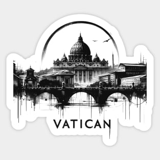 Sumie Vatican City Travel Painting Sticker